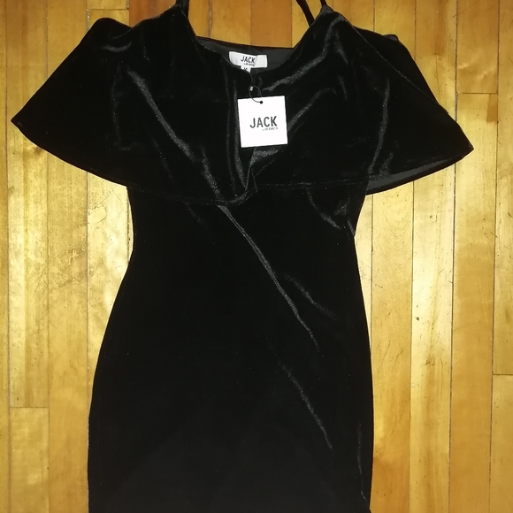 Velour off the shoulder LBD - Picture 2 of 3